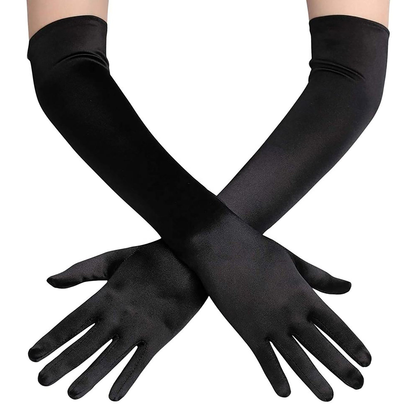 Satin Stretch Elbow Length Gloves