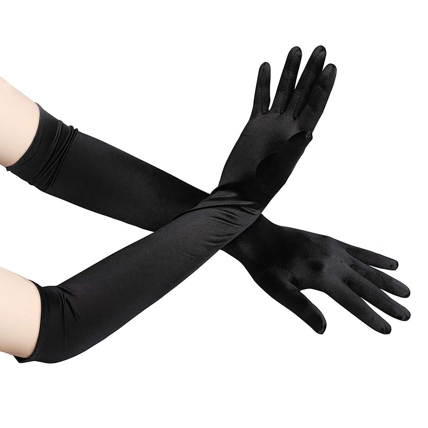 Satin Stretch Elbow Length Gloves