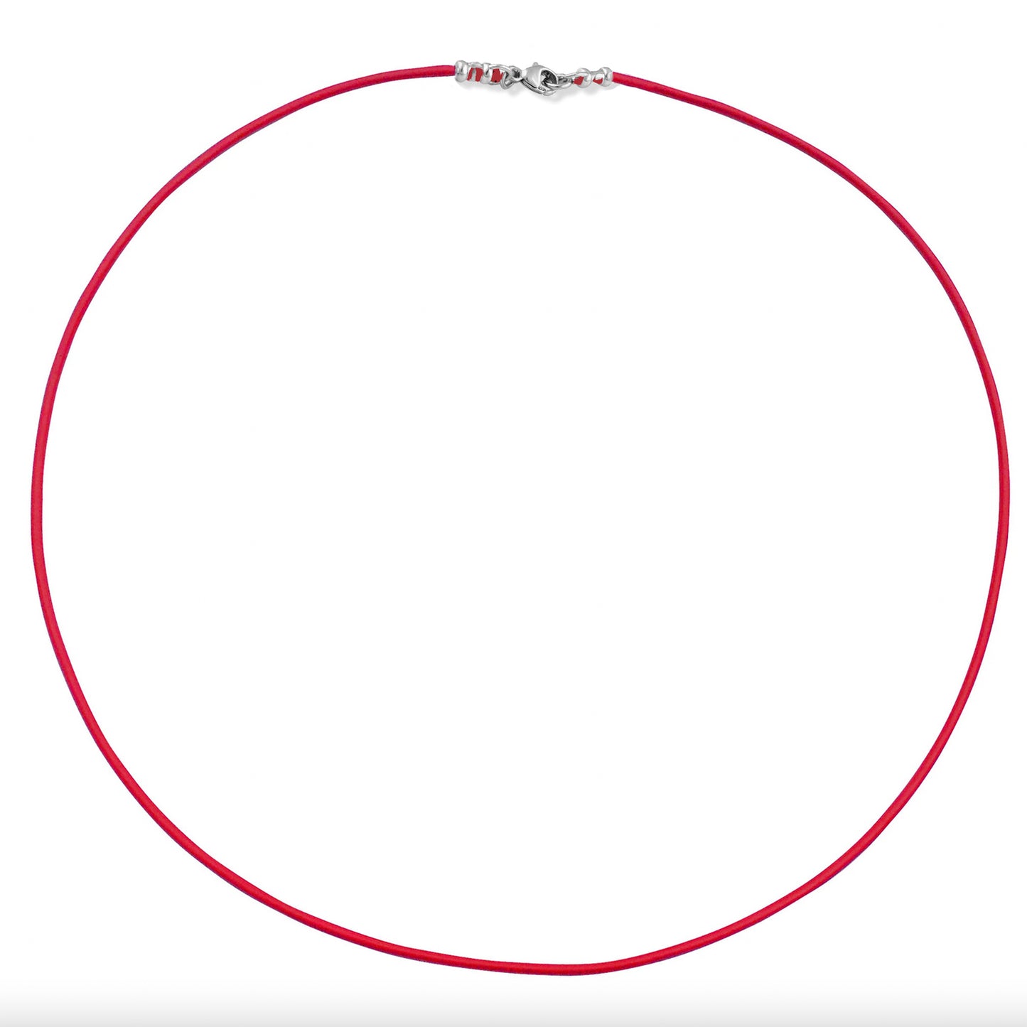2mm Red Leather Cord Necklace with Sterling Silver Lobster Clasp