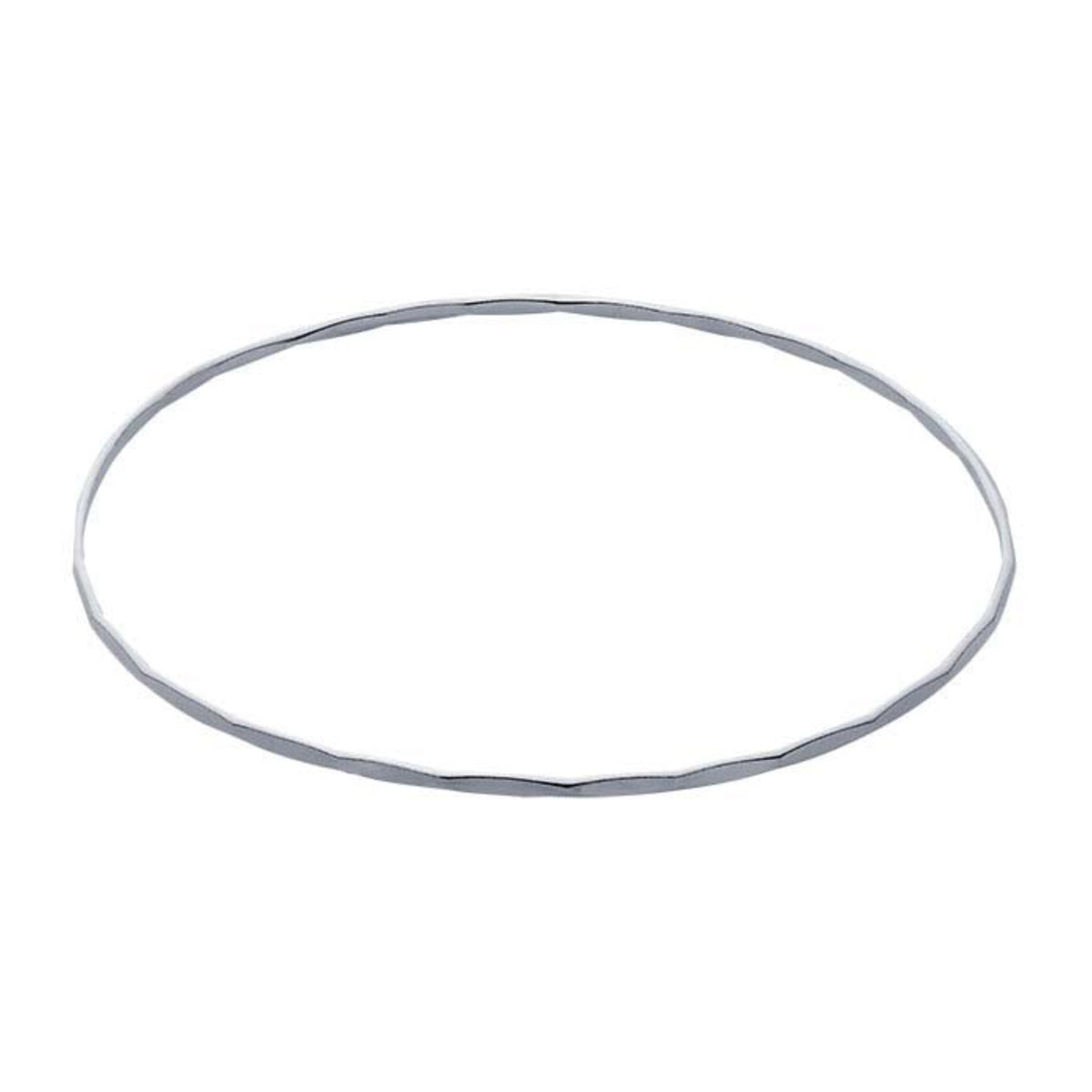 Sterling Silver 1.3mm Hammered Bangle Bracelet
