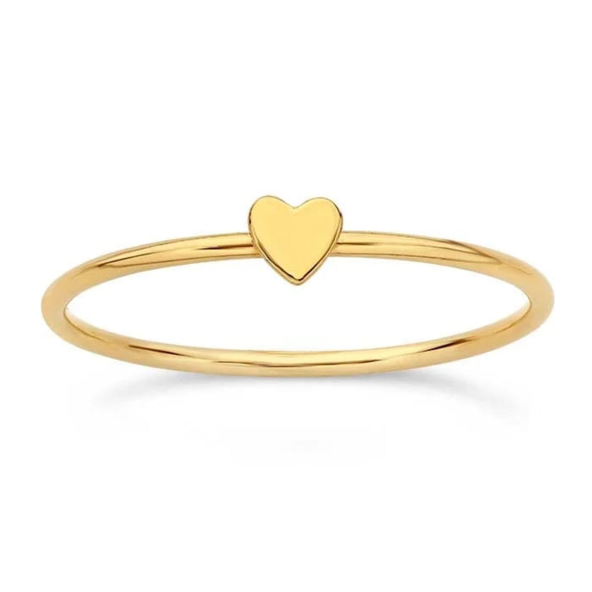 14k Gold Filled 1mm Heart Stacking Ring