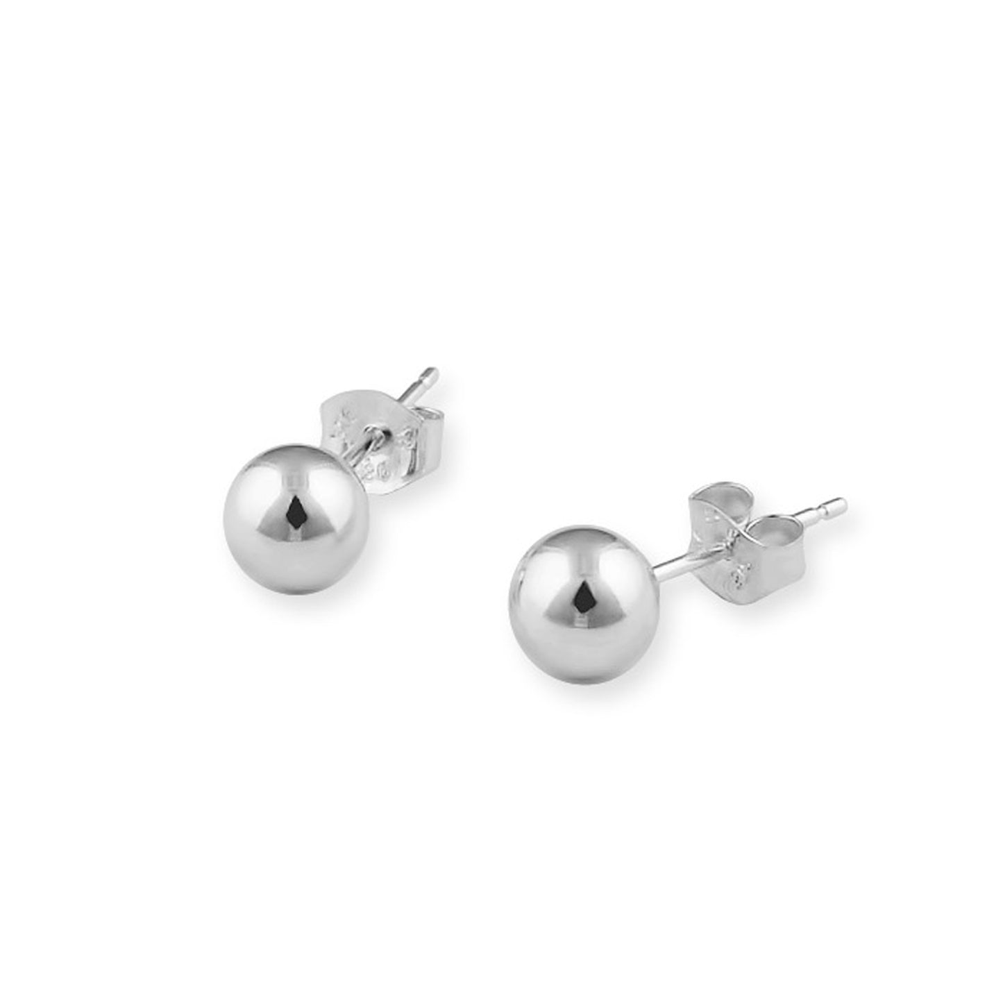 Sterling Silver 6mm Round Ball Stud Earrings