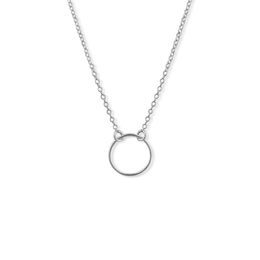 Sterling Silver Circle of Life Karma Ring Infinity Pendant Necklace