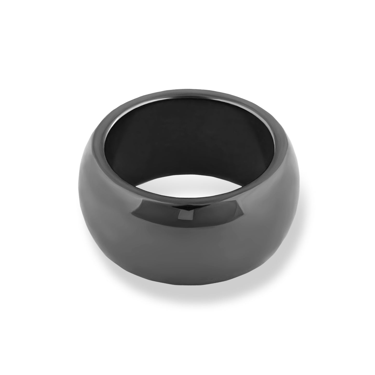 10mm Hematite Gemstone Plain Band Ring