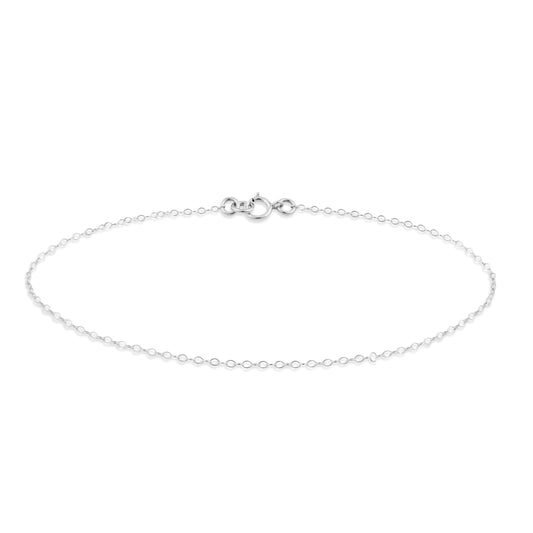 Sterling Silver 1mm Chain Anklet
